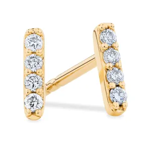 0.072ct TDW Petite Diamond Bar Stud Earrings in 9ct Yellow Gold