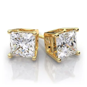 0.51 CTW Classic Princess Cut Diamond Stud Earrings