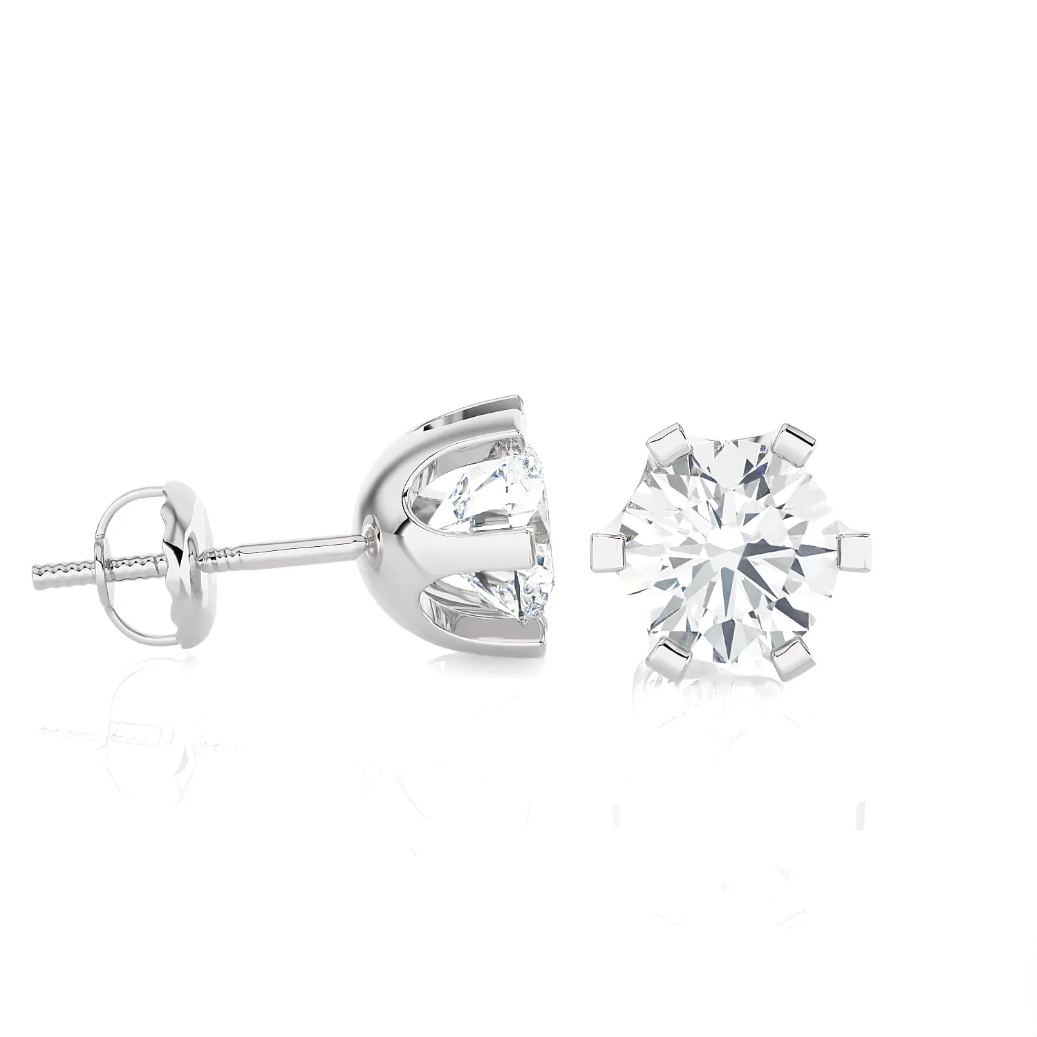 1 ctw Round Lab Grown Diamond Solitaire Stud Earrings