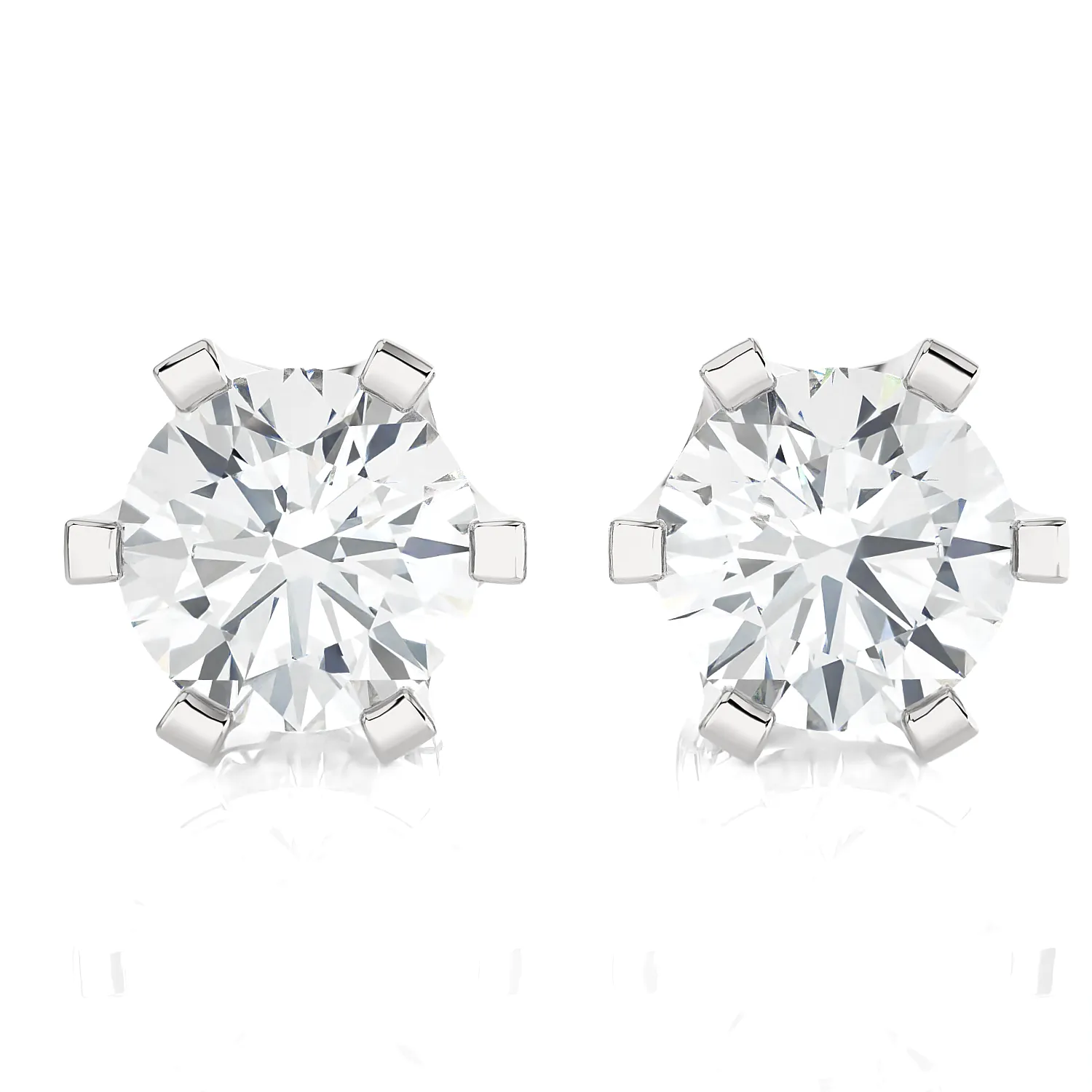 1 ctw Round Lab Grown Diamond Solitaire Stud Earrings