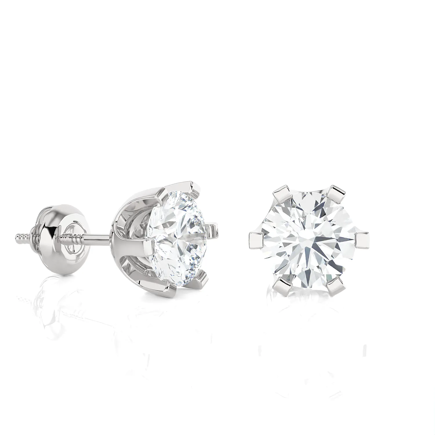 1 ctw Round Lab Grown Diamond Solitaire Stud Earrings