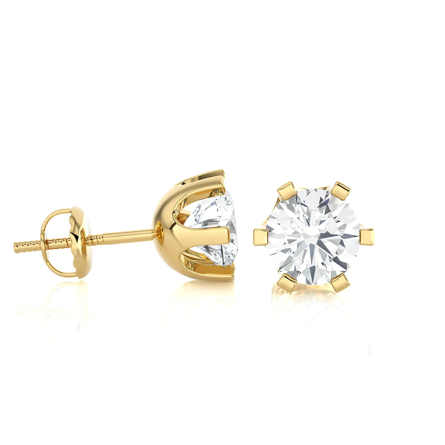 1 ctw Round Lab Grown Diamond Solitaire Stud Earrings