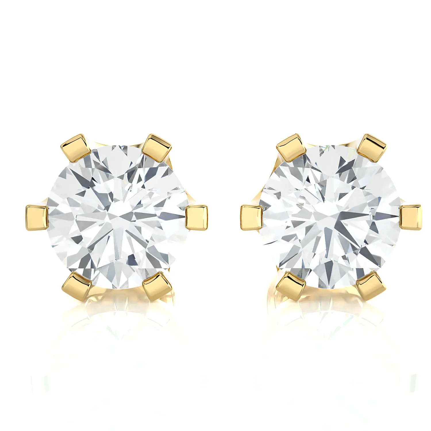 1 ctw Round Lab Grown Diamond Solitaire Stud Earrings