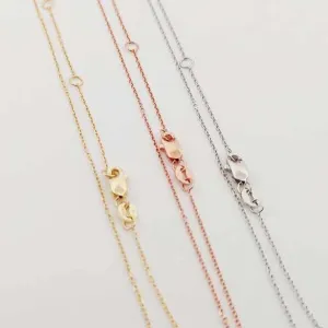 10K Sparkling Adjustable Gold Chain-Yellow, White, Rose