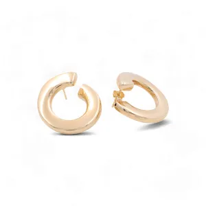 14K Yellow Gold Medium Stud Women's Earrings