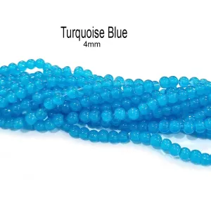 2 STRANDS/ LINES, 4MM ROUND IMITATION JADE GLASS BEADS STRANDS, HOLE: 1.1~1.3MM, ABOUT 400PCS/STRAND, 31.4INCHES NO RETURN OR EXCHANGE DUE TO SPRAY PAINTED BAKED BEADS