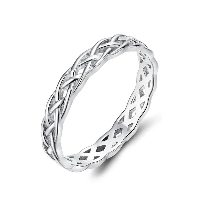 925 Sterling Silver Woven Cute Twist Ring