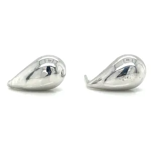 9ct White Gold Small Teardrop Earrings