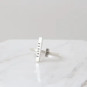 Adjustable Ring - "Choose Joy"