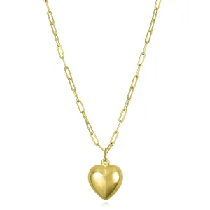 Amelia Rose Jewelry - Heart Charm Paperclip Necklace (Gold)