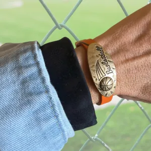 BASKETBALL BRACELET: Engraved Leather