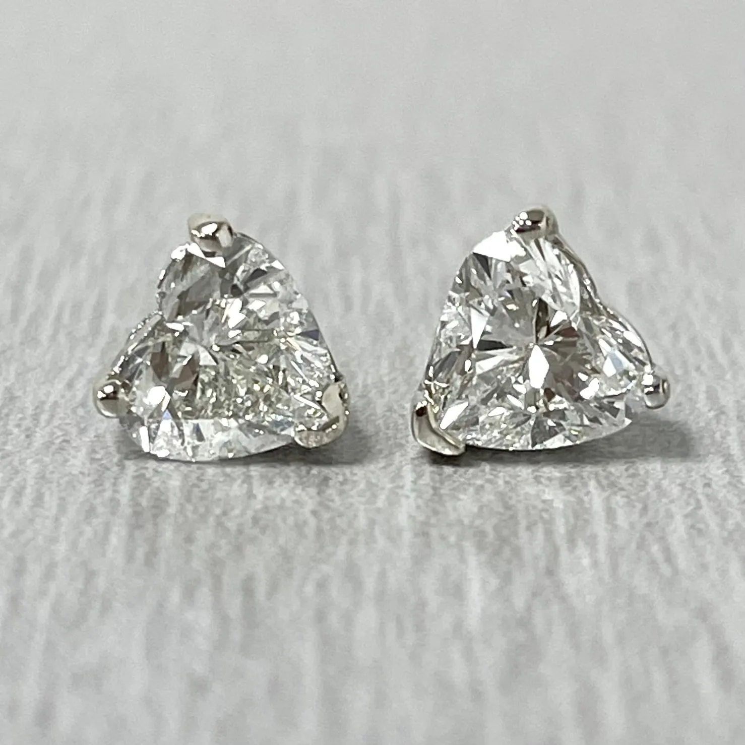 Beauvince Heart Shape Solitaire Studs (2.01 ct I SI1 GIA Diamonds) in White Gold