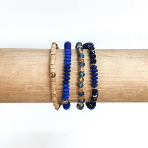 Bicoastal Chic Beaded Bracelet Set in Blue