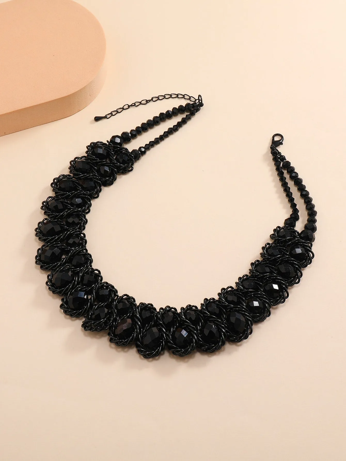 Black Beaded Layered Necklace for Women Jewelry for Women Gift for Her Necklace