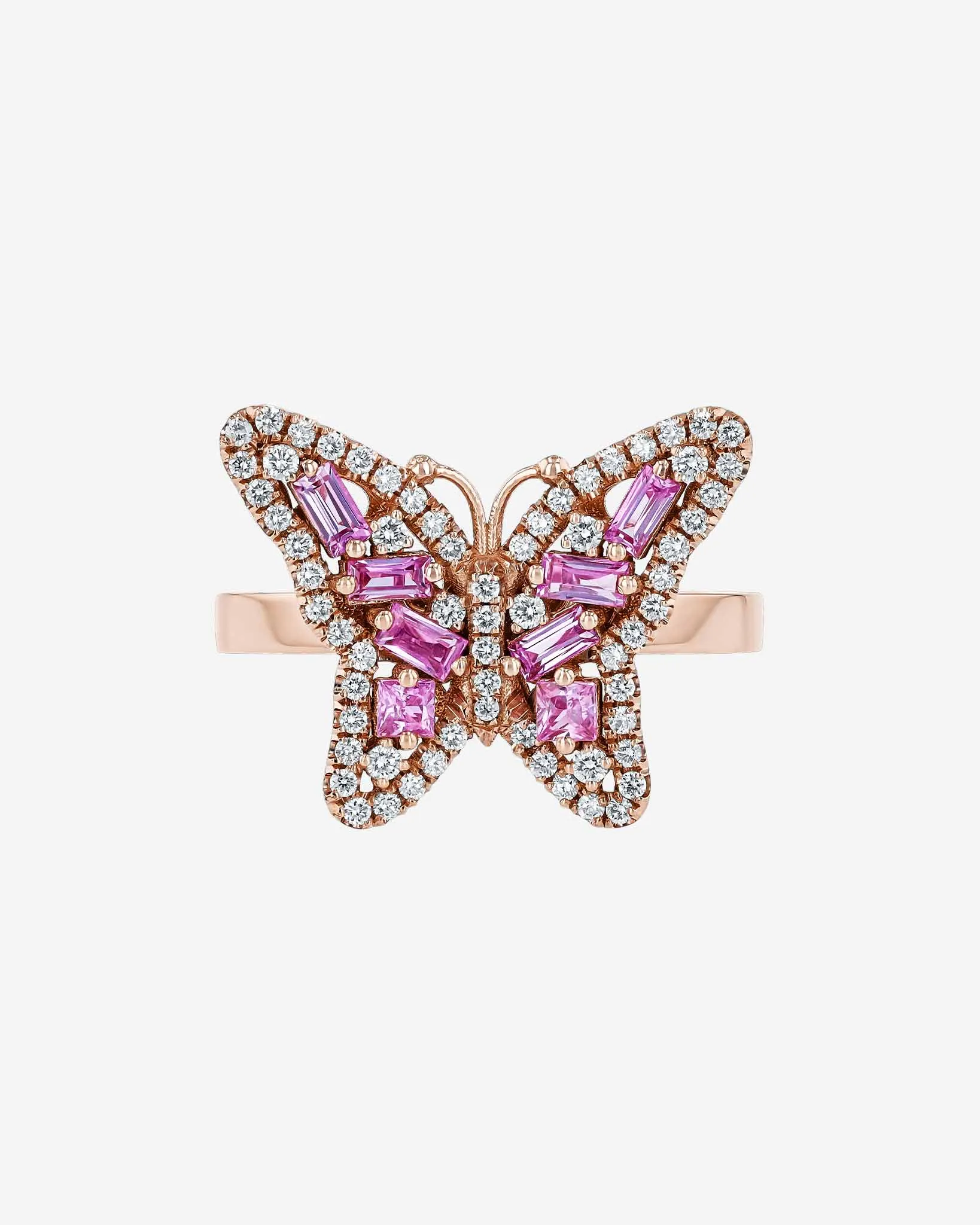 Bold Small Butterfly Pink Sapphire Ring