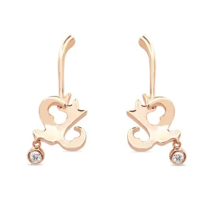 Boodles Diamond Set Lovebird Design Drop Earrings - 18ct Rose Gold