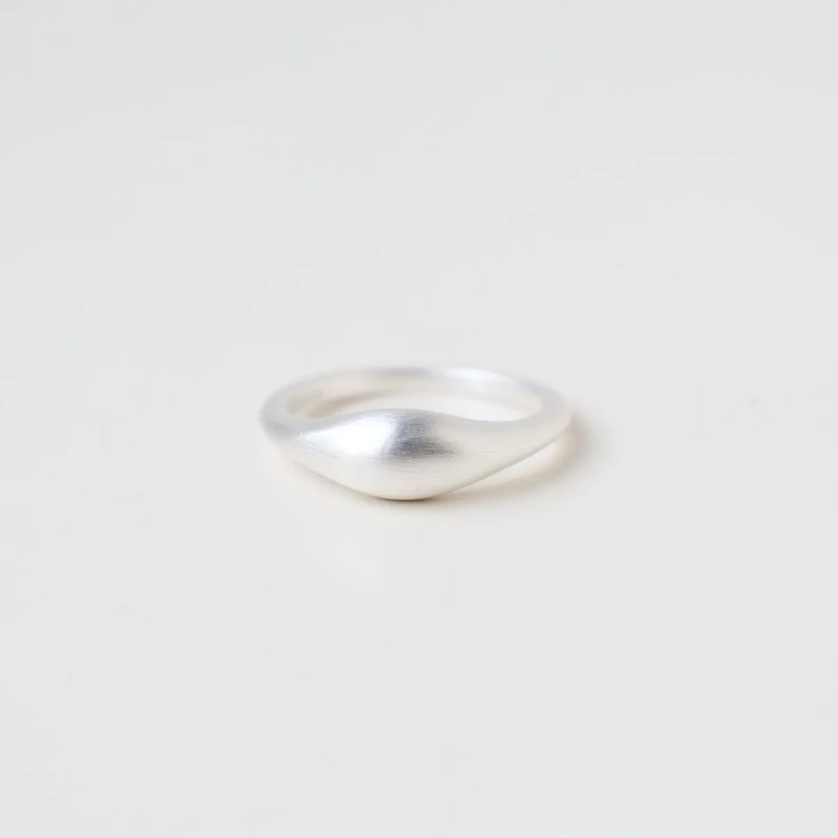 Brushed Sterling Silver Small Tapered Dome Band Ring