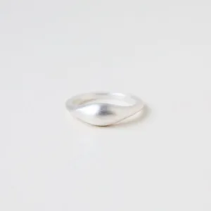 Brushed Sterling Silver Small Tapered Dome Band Ring