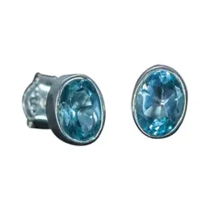 Celeste Oval Studs