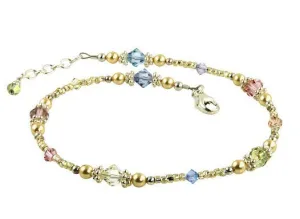 Champagne Goddess Golden Beaded Anklet