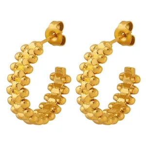 Chic Brass Earrings with Unique C-Shape Design for Fashion-Forward Women