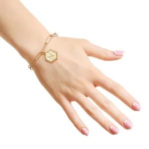 Chic Women's Gold Bracelet with Initial N Charm - Personalized Gift Idea