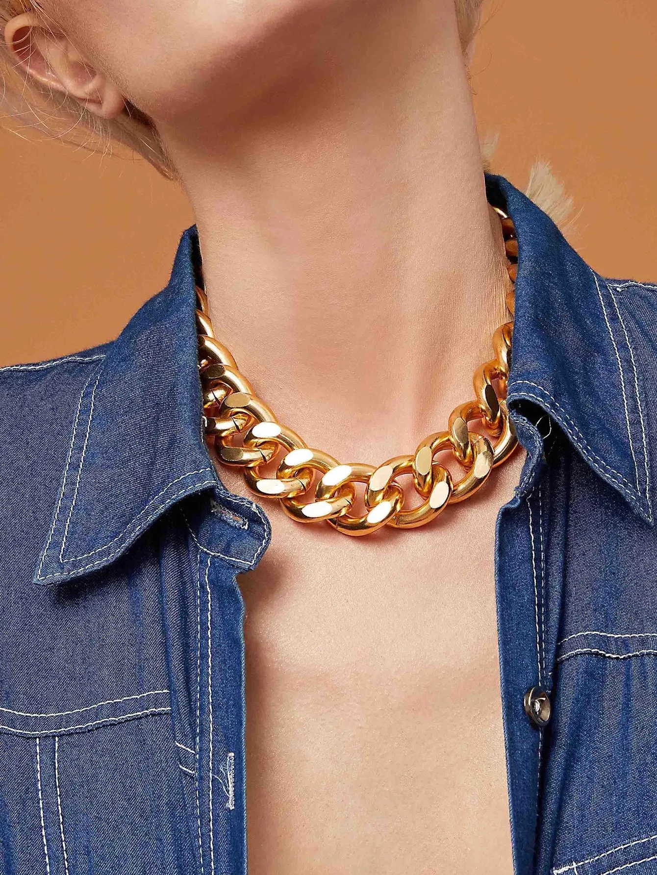 Chunky Golden Color Chain Necklace for Women Jewelry for Women Necklace