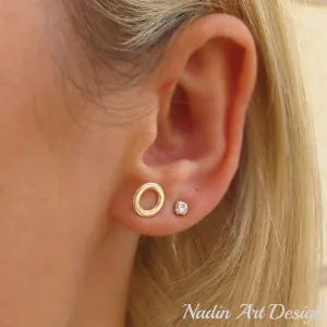 Circle Stud Earrings