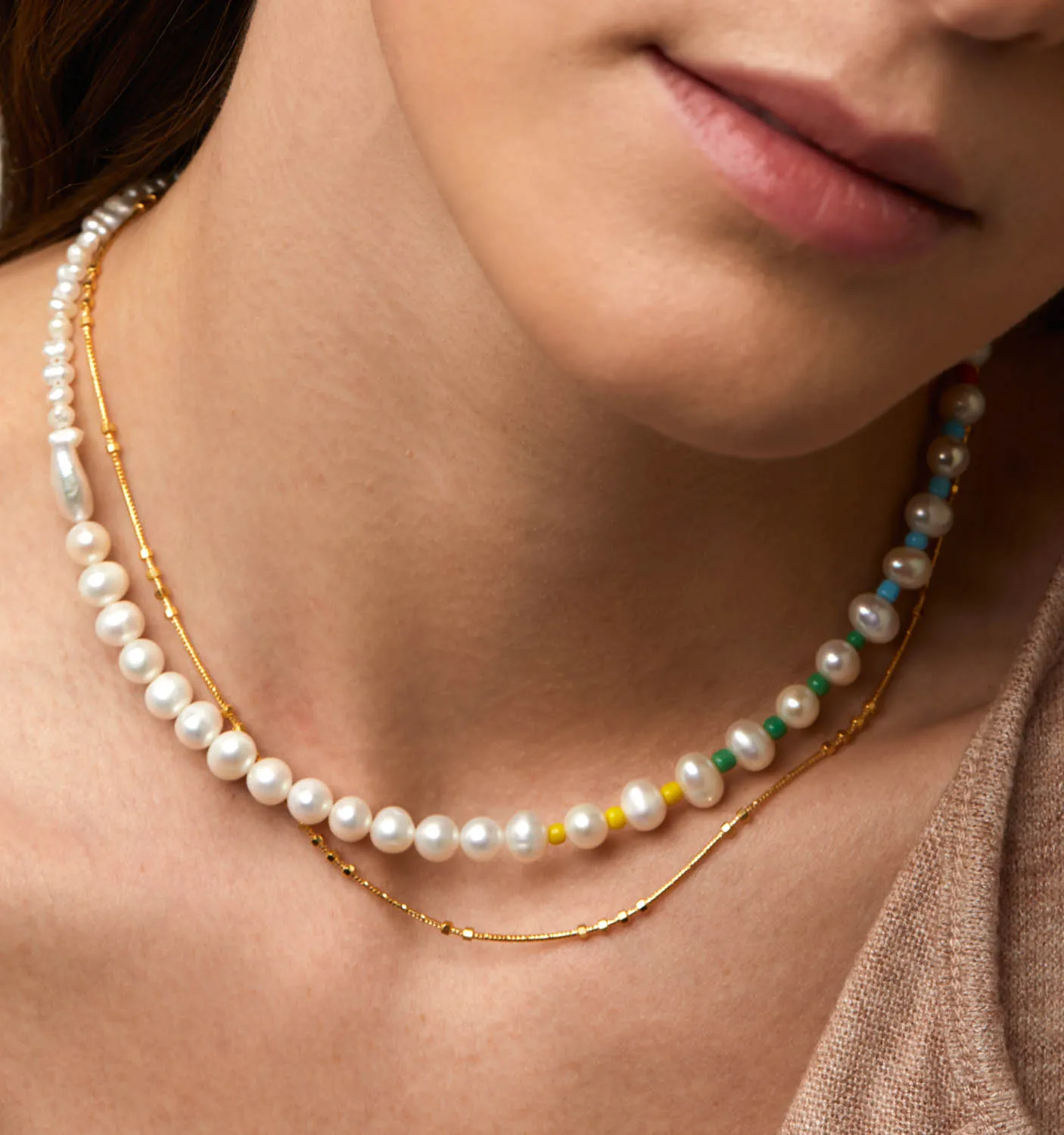 Color Pop Pearl Choker Necklace