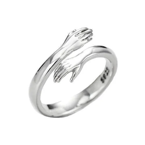 Creative Hands Embrace Open Rings  925 Sterling-silver