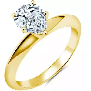 CRISLU TIFFANY PEAR CUT SIMPLE ENGAGEMENT RING