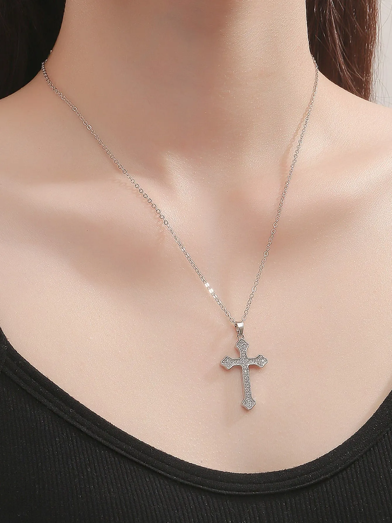 Cubic Zirconia Cross Necklace Jewelry for Women Gift for Her Necklace