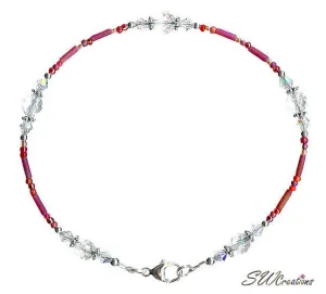 Designer Red Rock Crystal Beaded Anklet