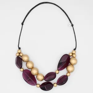 Double Strand Gold and Purple Radiance Necklace