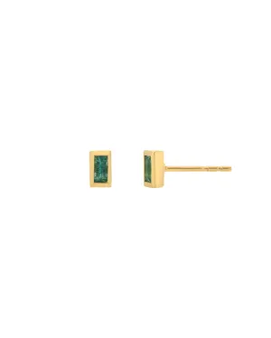 Emerald Baguette Stud Earrings