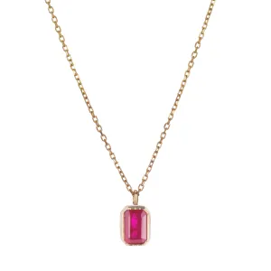 Emerald Cut Ruby Wisp Necklace