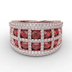 Fana Bold and Beautiful Ruby and Diamond Ring