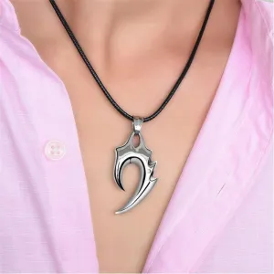 Fashionable Stainless Steel Geometric Flame Shape Pendant Necklace