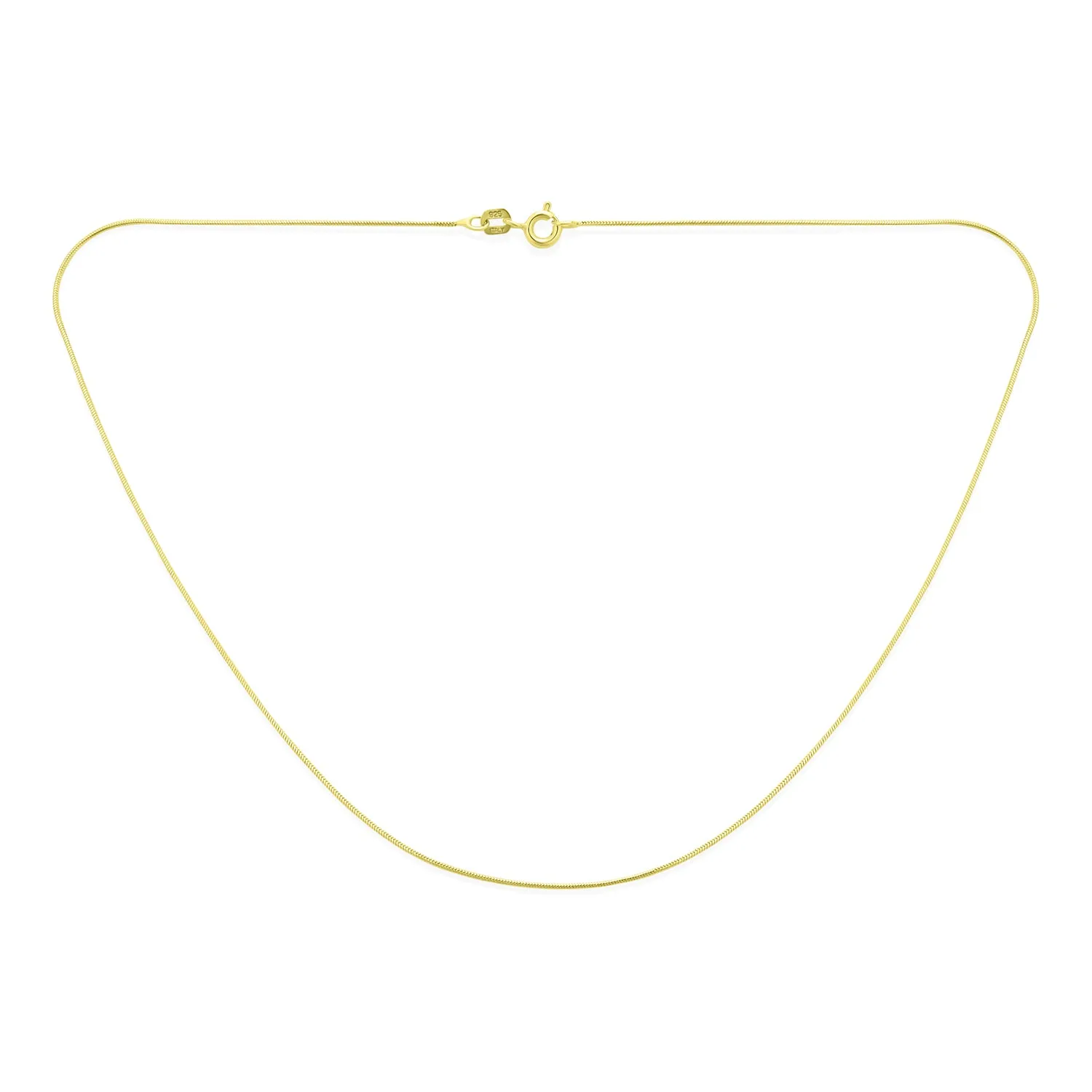 Flexible 14K Gold Plated Sterling Silver Snake Chain Necklace