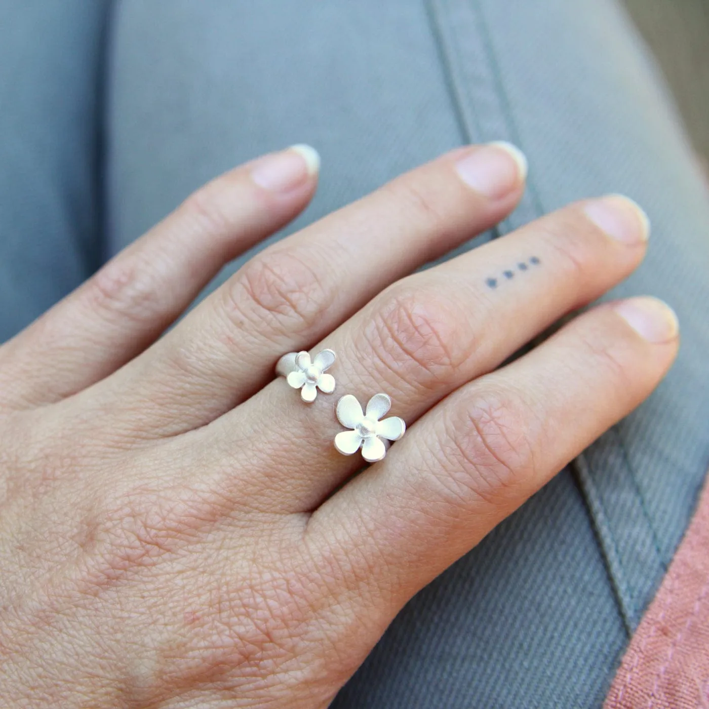 Forget Me Not Sterling Silver Ring