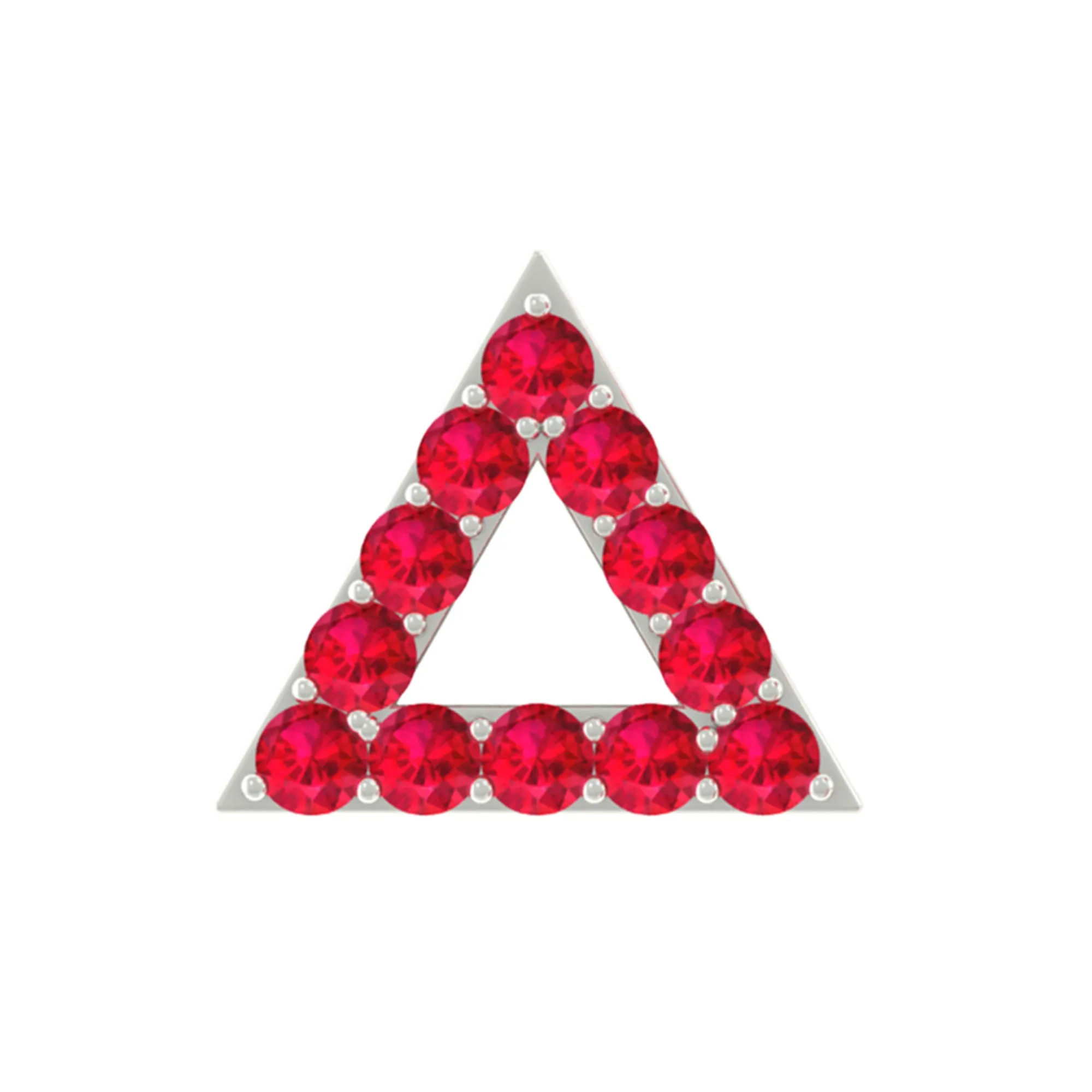 Genuine Ruby Triangle Earring for Cartilage Piercing