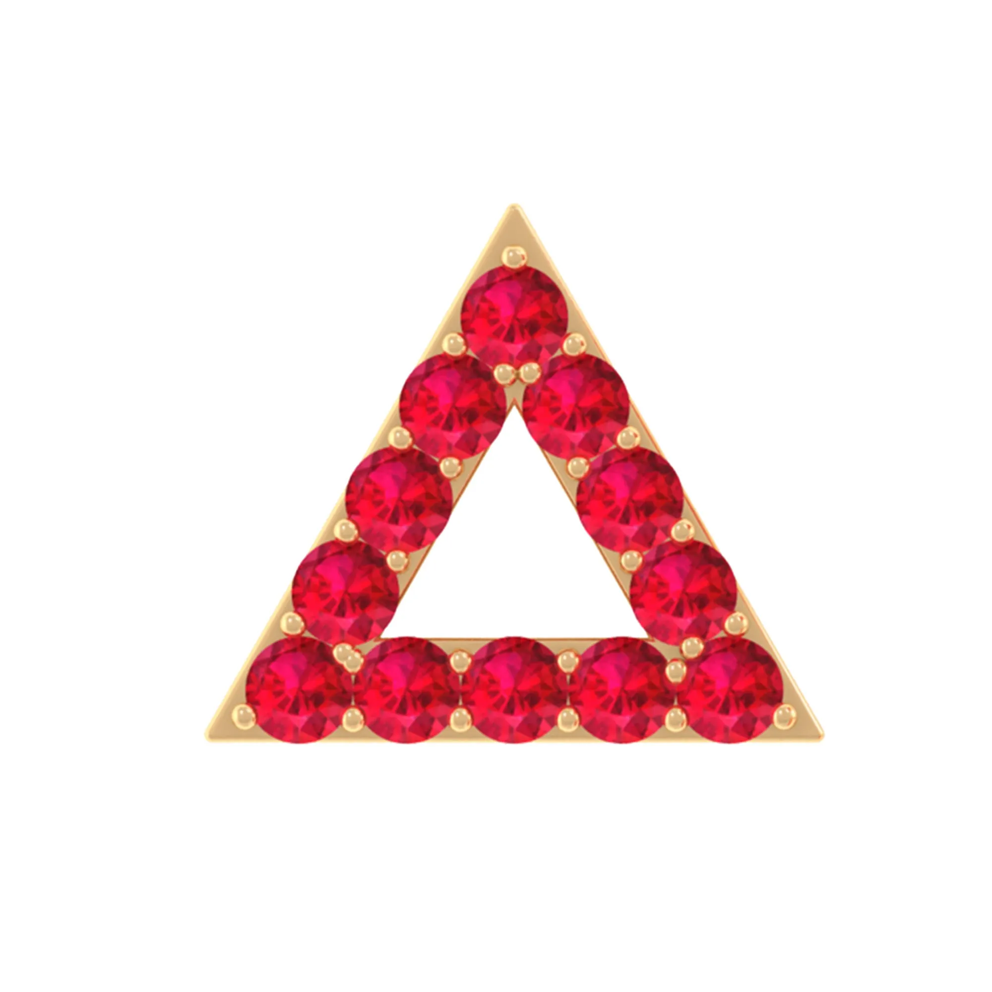 Genuine Ruby Triangle Earring for Cartilage Piercing