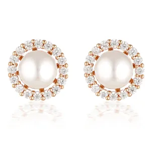 Georgini Noel Nights Esteem Pearl Earrings Rose Gold