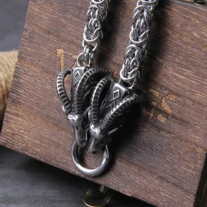 Goat Head Square-Link Chain Viking Necklaces