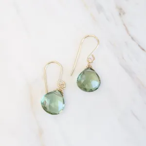 Gold Filled 10mm Green Amethyst Drop Earring