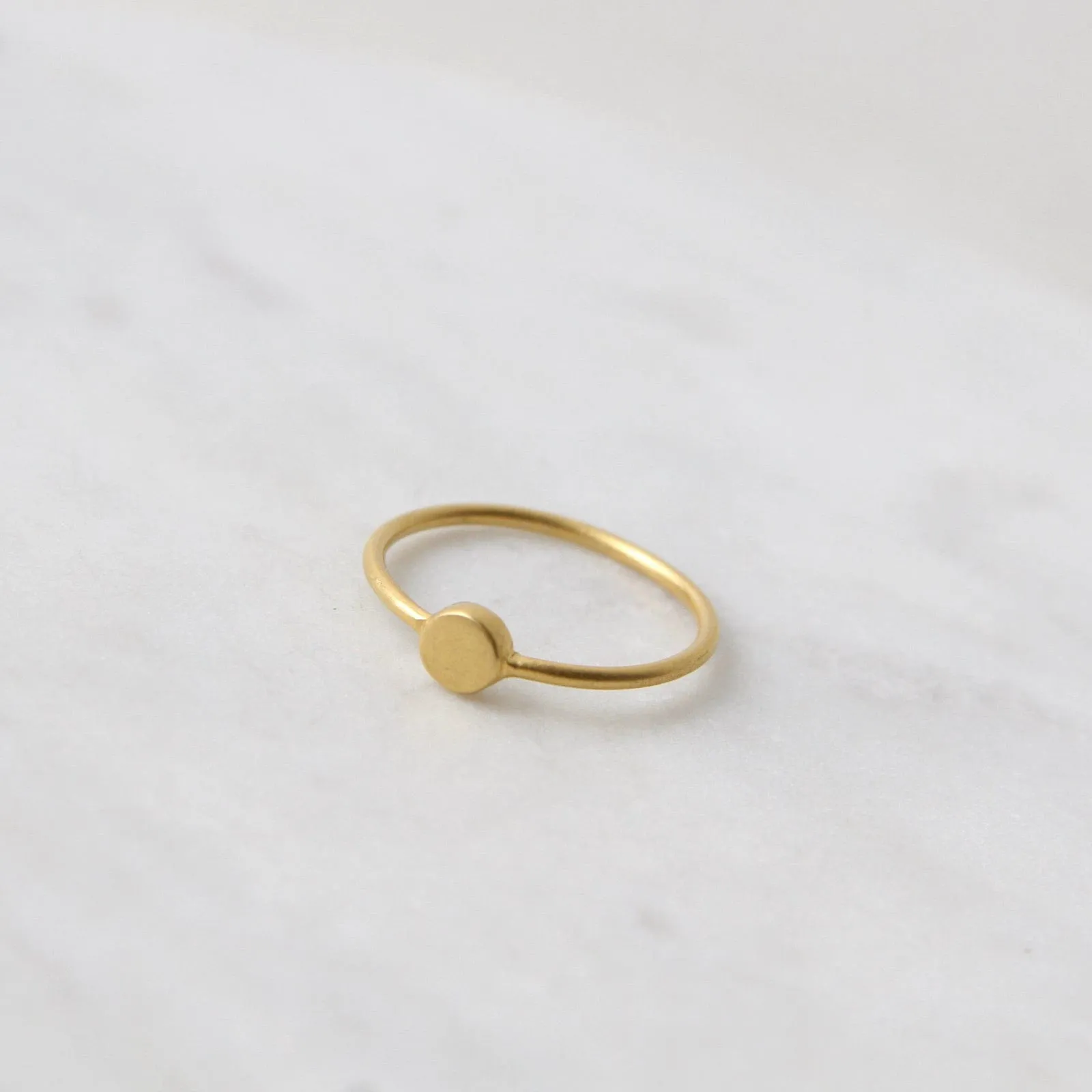 Gold Plated Brass Little Disc Ring