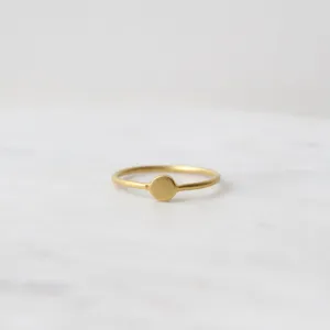 Gold Plated Brass Little Disc Ring