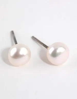 Gold Plated Freshwater Pearl Stud Earrings