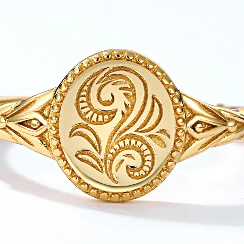 Gold Vintage Flower Ring