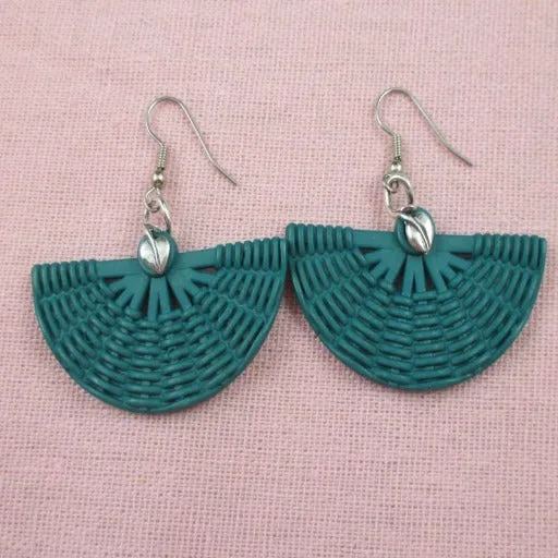 Half Moon Turquoise Earrings Unique Jewelry